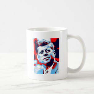 Mug Pop Art JFK John F. Kennedy Red Blue