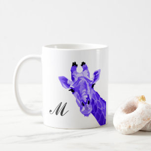 Mug Pop d'art de la Giraffe violette Monogramme café M