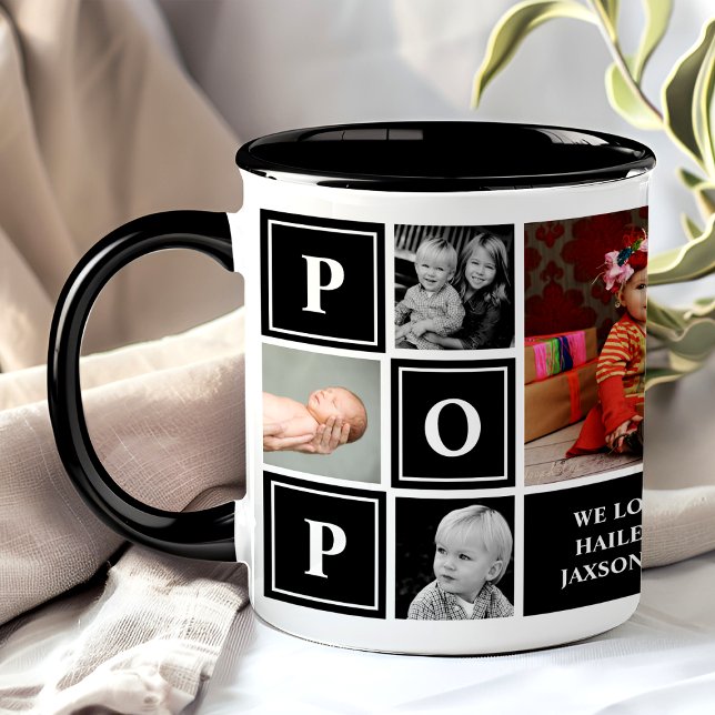 Mug Pop We Love You Black Custom Photo Collage (Créateur téléchargé)