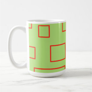 Mug Popcorn Anime Green Red Rectangles