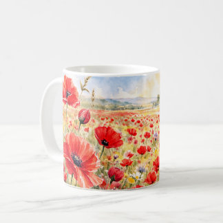 Mug Poppy Field - Watercolour Poppy