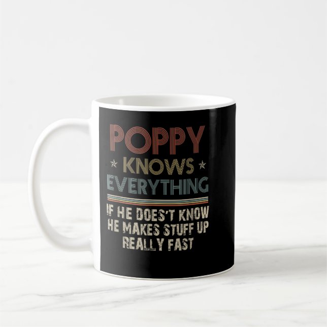 Mug Poppy Know Everything - Grand-père Cadeau (Gauche)
