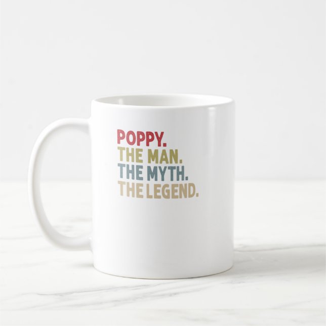 Mug Poppy L'Homme Le Mythe La Légende Drôle Grand-Père (Gauche)