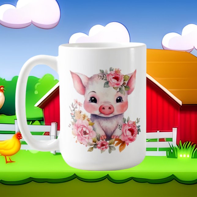 Mug Porcs mignons ajouter du monogramme (Créateur téléchargé)