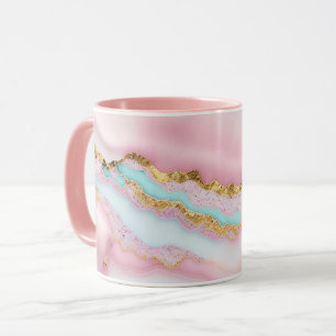 Mug Porte Marbre Populaire Blue Rose Collection Or