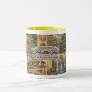 Mug Porto Rico Souvenir années 1950 Vintage inspiré