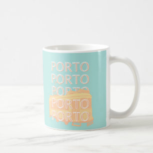 Mug Porto Travel Art, Portugal Travel Art, Pastel