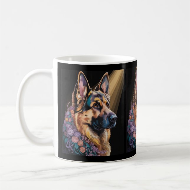 Mug Portrait Abstrait vibrant de chien (Gauche)