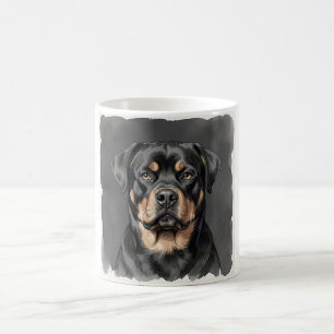 Mug Portrait aquarelle de Rottweiler