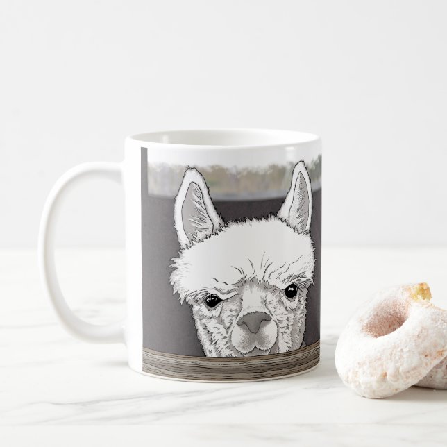 Mug Portrait d'Alpaca (Avec donut)