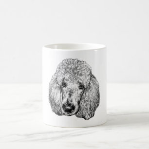 Mug Portrait de Caniche – Art détaillé en noir et 