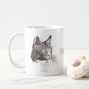 Mug Portrait de chat personnalisé pour la dame de chat
