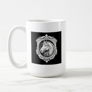 Mug Portrait de cheval or vintage Art orné