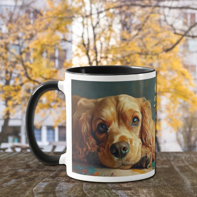 Mug Portrait de Cocker Spaniel Américain Buff (Créateur téléchargé)
