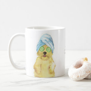 Mug Portrait de compagnie Morkie Poo à l'aquarelle
