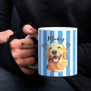 Mug Portrait de compagnie personnalisé photo rayures a