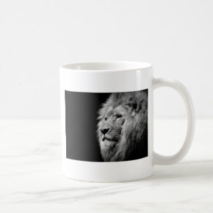 Mug Portrait de Lion noir blanc - Photographie d'anima
