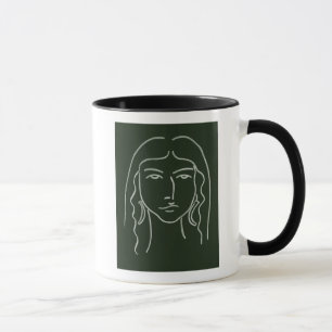 Mug Portrait de malachite avec de longs cheveux