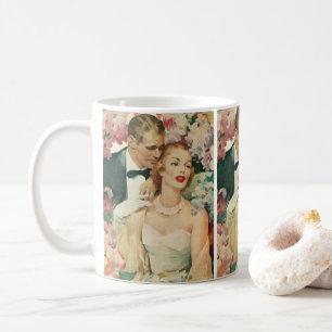 Mug Portrait de mariage vintage, mariée rétro et chamb