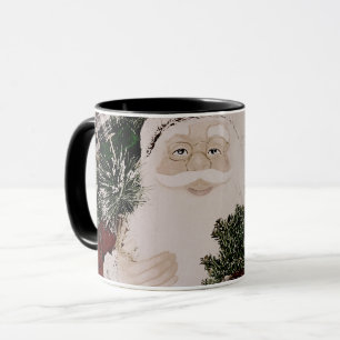 Mug Portrait de Père Noël vintage Noël Fêtes