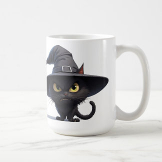 Mug Portrait de sorcière de chat noir effrayant pour l