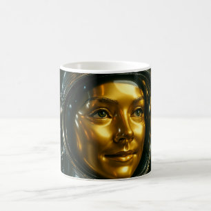 Mug Portrait doré visage femme