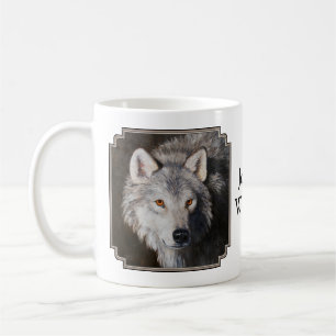 Mug Portrait du visage du loup de bois gris