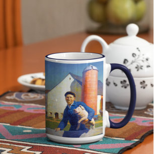 Mug Portrait d'un paysan N C Wyeth Americana Art 15oz