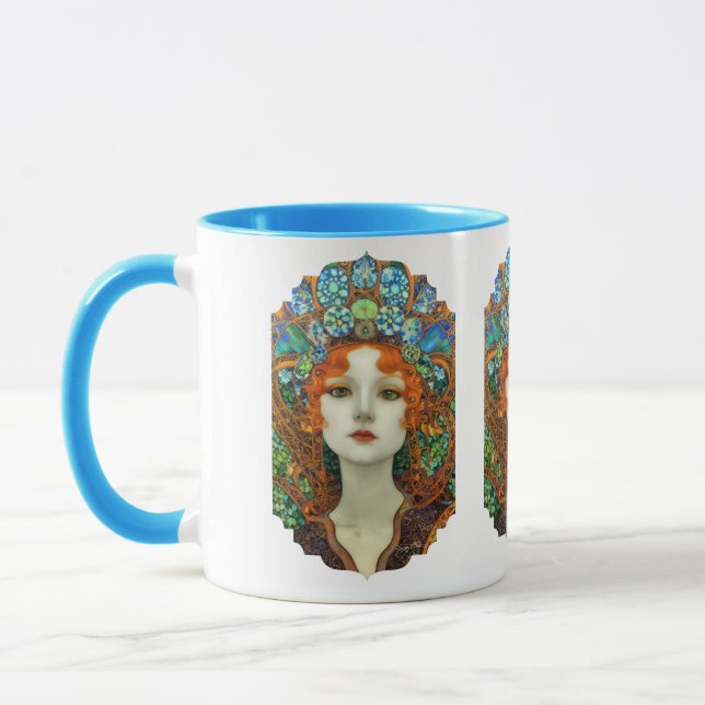Mug Portrait d'une belle femme en verre tendu (Gauche)