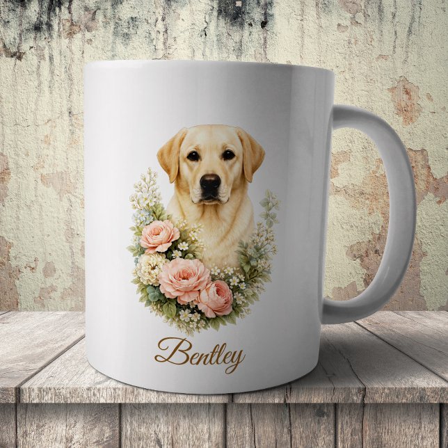 Mug Portrait Floral Labrador (Créateur téléchargé)