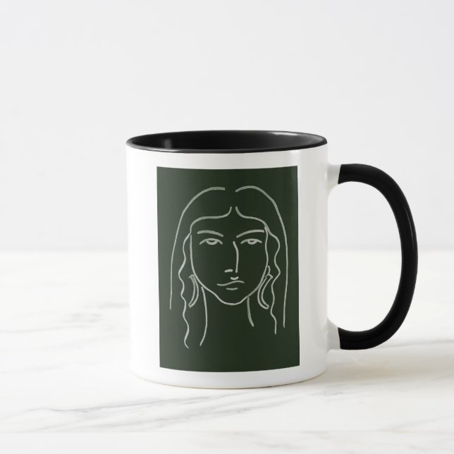 Mug Portrait malachite avec cheveux longs (Droite)