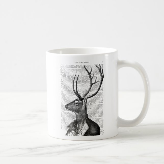 Mug Portrait noir et blanc de cerfs (Droite)