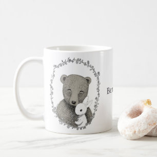 Mug Portrait rétro sépia personnalisé d'ours et de lap