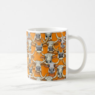 Mug Portraits Whimsical Longhorn Portraits de bovins e