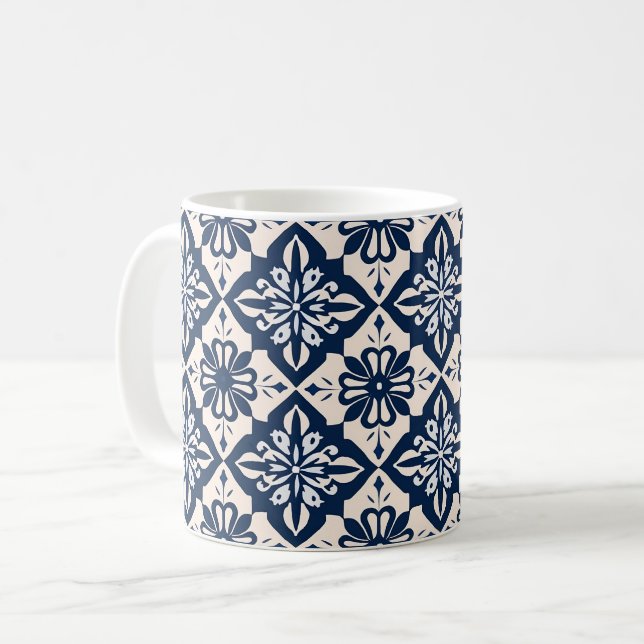Mug Portugais Azulejo Bleu et Blanc (Devant gauche)