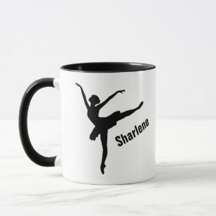 Mug Pose d'arabesque de ballet en silhouette