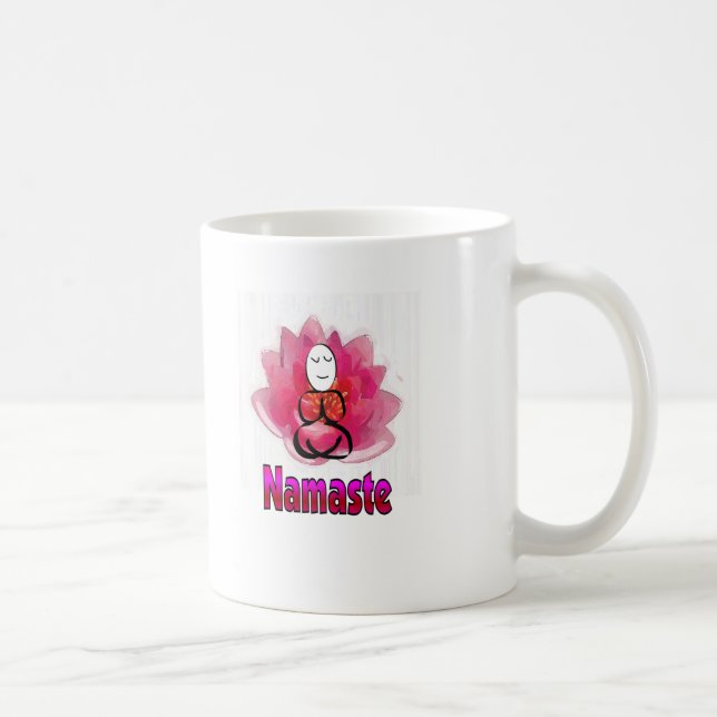 Mug Pose de yoga avec la fleur de Lotus "Namaste " (Droite)