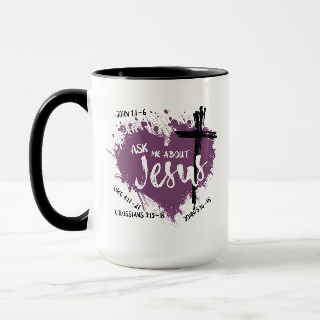 Mug POSEZ DES QUESTIONS SUR JÉSUS Écriture Évangile ch (Gauche)