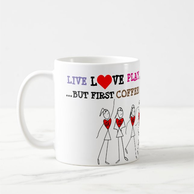 Mug Positions de joueur et citation drôle de net-ball (Gauche)