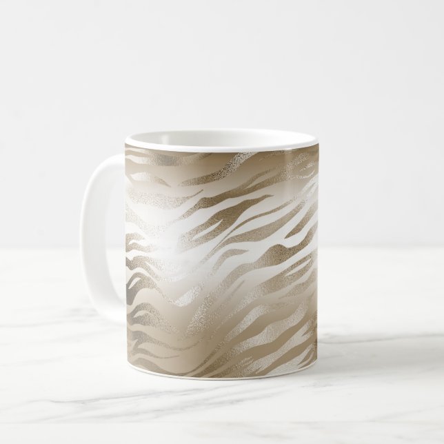 Mug Poster de animal Ombre Zebra or et blanc (Devant gauche)