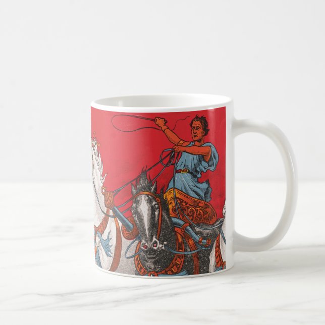 Mug Poster De Cirque De Deux Hommes À Chariots Racing (Droite)