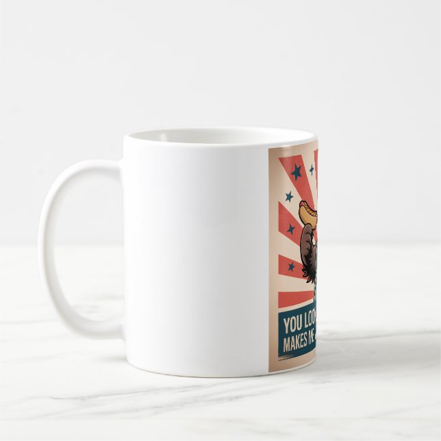 Mug Poster drôle 4 juillet Hog Joke (Gauche)