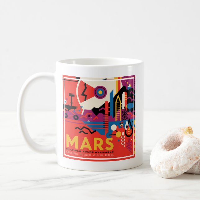 Mug Poster spatial Retro - Programme d'exploration de  (Avec donut)