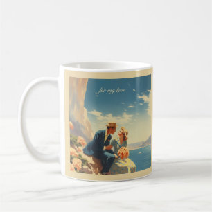 Mug Poster Vintage voyage, Valentine personnalisable