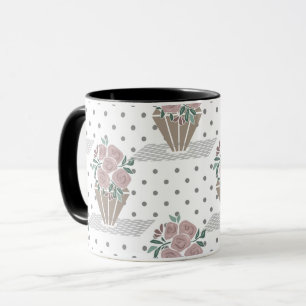 Mug Pot à fleurs florales vintage rétro
