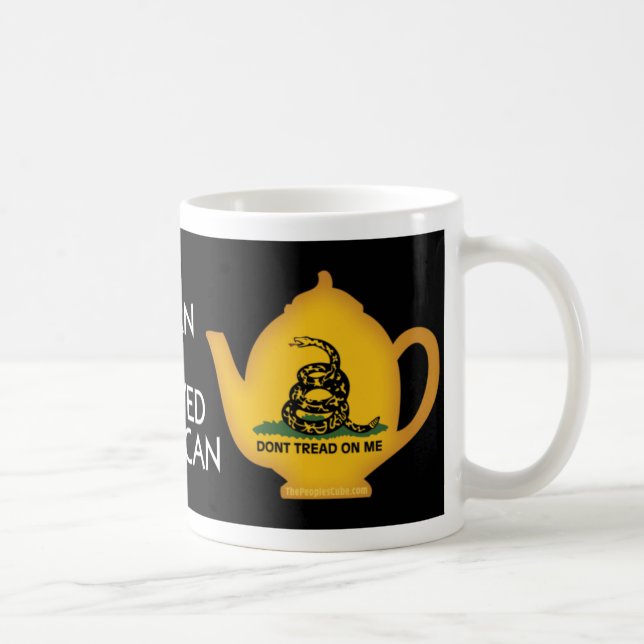 Mug Pot de thé : Américain né et brassé sur le noir (Droite)
