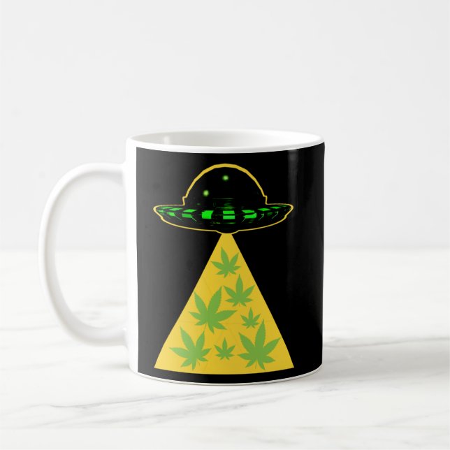 Mug Pot d'OVNI pour Alien de la feuille de mauvaises h (Gauche)
