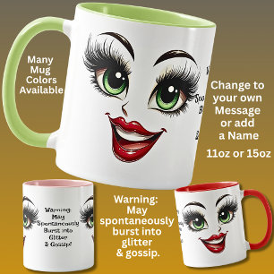 Mug Potins, Ajouter un message nominatif, Yeux Visage 