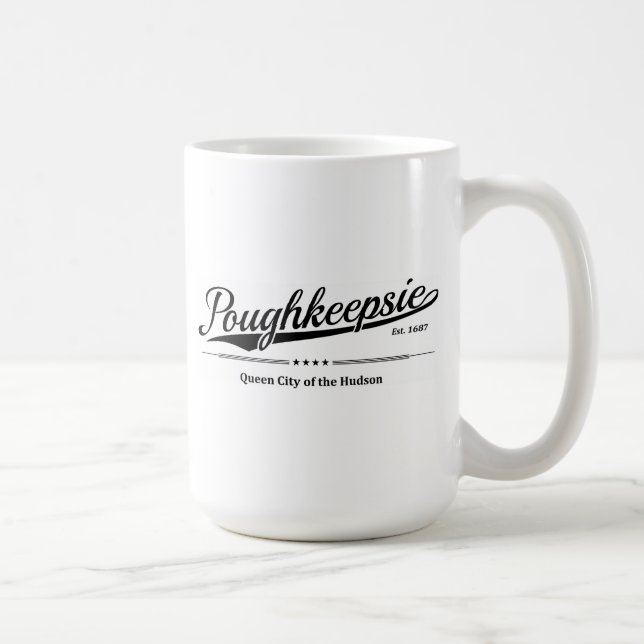 Mug Poughkeepsie - Queen City of the Hudson - Noir (Droite)