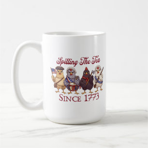 Mug Poules drôles du 4 juillet qui bavardent depuis 17
